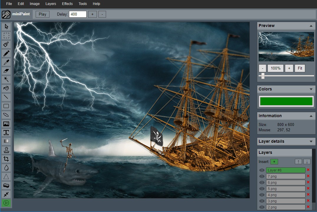 在线PS工具编辑器预览界面