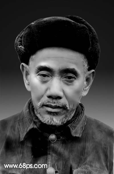 PS磨皮和调色处理修复黯淡发黄的黑白老照片