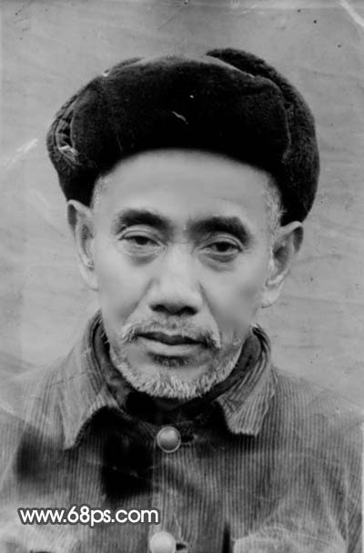 PS磨皮和调色处理修复黯淡发黄的黑白老照片