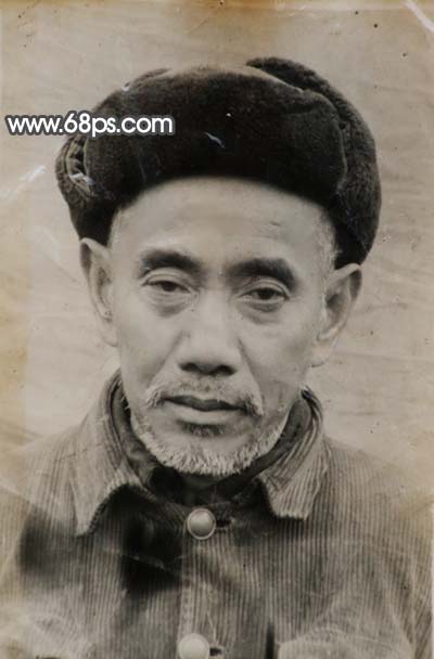 PS磨皮和调色处理修复黯淡发黄的黑白老照片