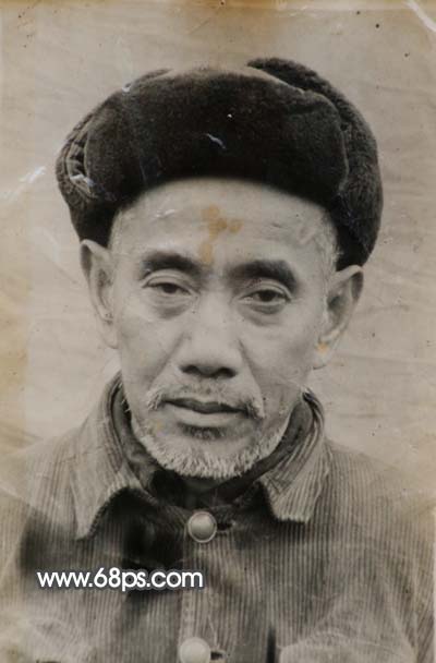 PS磨皮和调色处理修复黯淡发黄的黑白老照片