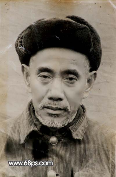 PS磨皮和调色处理修复黯淡发黄的黑白老照片