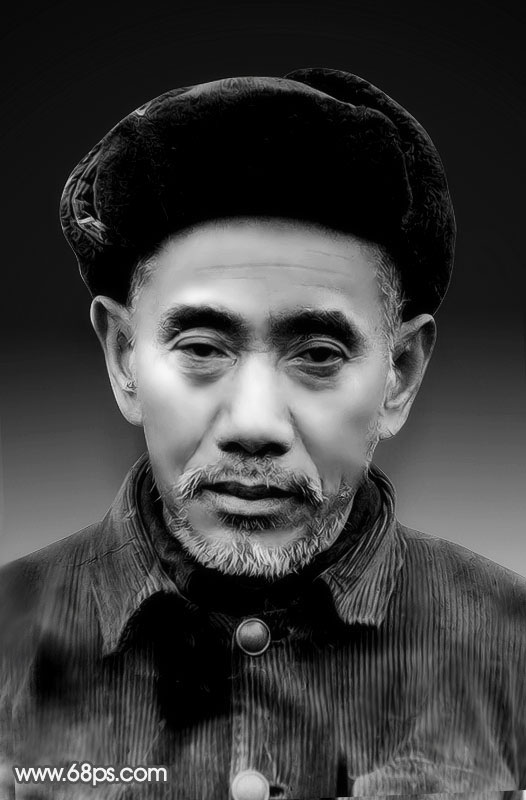 PS磨皮和调色处理修复黯淡发黄的黑白老照片