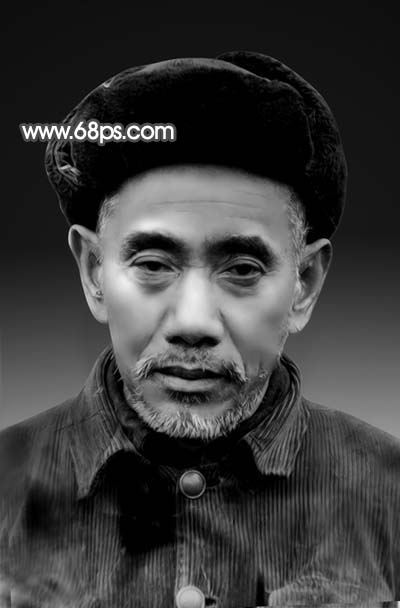 PS磨皮和调色处理修复黯淡发黄的黑白老照片